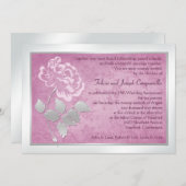 Invitation Rose pour le 25e Anniversaire (Devant / Derrière)