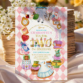 Invitation rose pour le 2ème anniversaire d'Alice 