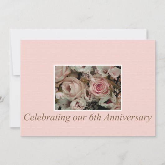Invitation rose pour le 6ème anniversaire (Devant)