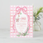 Invitation rose pour le premier anniversaire de l' (Debout devant)