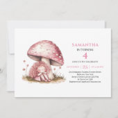 Invitation rose pour les 2 ans de la jolie fille f (Devant)