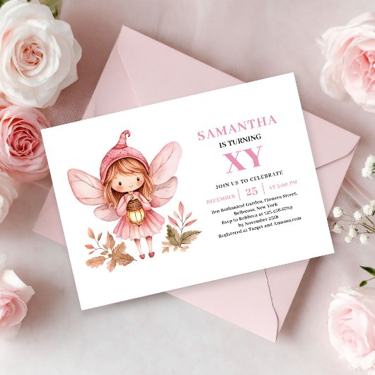 Invitation rose pour les 6 ans de la Fée Capricieu