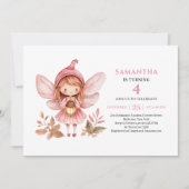 Invitation rose pour les 6 ans de la Fée Capricieu (Devant)