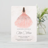 Invitation rose pour Quinceañera  (Debout devant)