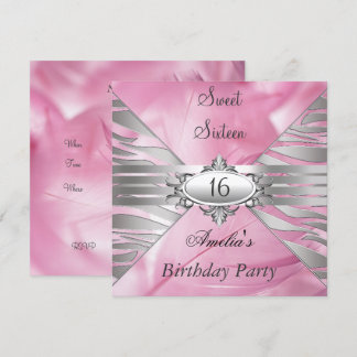 Invitation rose pour Sweet 16