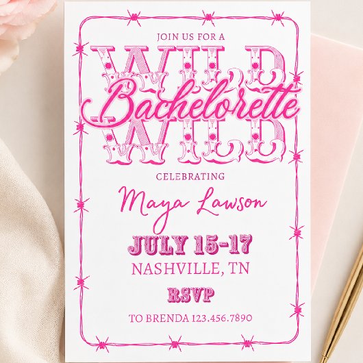 Invitation rose pour un week-end d'enterrement de