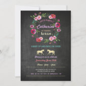 Invitation Rose pour une Fête d'Équitation à Cheva (Devant)