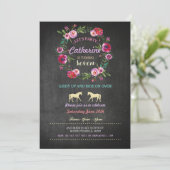 Invitation Rose pour une Fête d'Équitation à Cheva (Debout devant)