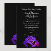 Invitation Rose pourpre avec gouttelettes d'eau Mariage (Devant / Derrière)