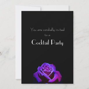 Invitation Rose Pourpre Avec Gouttelettes sur Soirée Cocktail