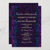 Invitation rose, pourpre et bleu (Devant / Derrière)