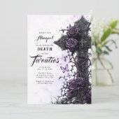 Invitation Rose Pourpre Gothique | Mort À Vos Vingt Ans (Debout devant)