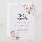 Invitation Rose poussiéreux Floral Blush Baby shower rose Bru (Devant)
