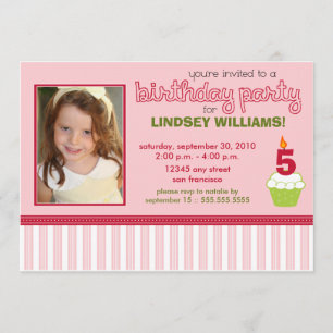 Invitation rose précieux de fête d'anniversaire de