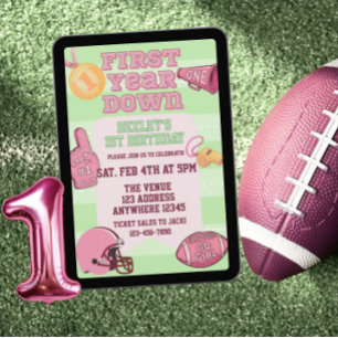 Invitation Rose premier anniversaire de football américain
