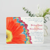 Invitation Rose profond Turquoise Neo Mint Green Gerber Maria (Debout devant)