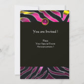 Invitation ROSE, PURPLE BLACÉ ZEBRA FUR MONOGRAM fuchsia (Dos)