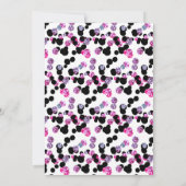INVITATION ROSE PURPLE BLACK LEOPARD SPOT MOTIF ANNIVERSAIRE (Dos)