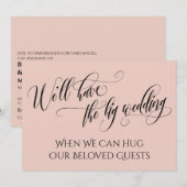 Invitation Rose quand nous pouvons vous serrer dans nos bras  (Devant / Derrière)