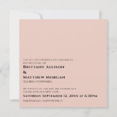 Invitation Rose quand nous pouvons vous serrer dans nos bras  (Dos)