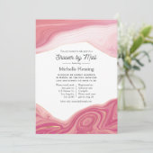 Invitation Rose Quartz et Blush Strata Douche par courrier (Debout devant)