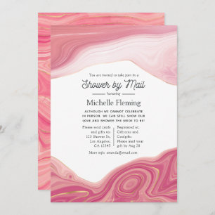 Invitation Rose Quartz et Blush Strata Douche par courrier