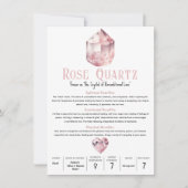Invitation Rose Quartz rose cristal Signification métaphysiqu (Devant)