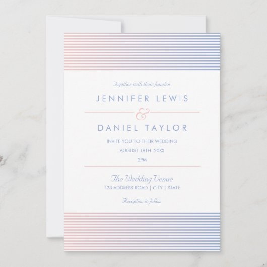 Invitation Rose Quartz & Serenity Ombré Mariage de bande (Devant)