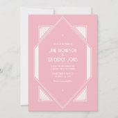 Invitation Rose Quartz & Soft Ivory Art Deco Wedding Photo (Devant)