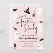 Invitation Rose Quatre fois éffrayant, 2 ans halloween (Devant)