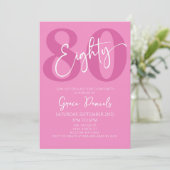 Invitation Rose Quatre-vingts 80e fête du 80e anniversaire (Debout devant)