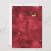 Invitation Rose Red Gold Luxury Butterfly Quinceanera (Dos)