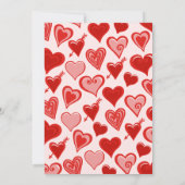 Invitation Rose Red Hearts Motif Simple 41e anniversaire (Dos)