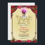 Invitation Rose Reds Jaune & Or Sweet 16 16ème Partie<br><div class="desc">Invitations de fête d'anniversaire</div>