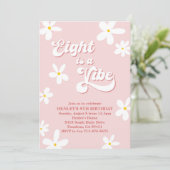Invitation Rose Retro Daisy Eight Est Un Anniversaire Vibe (Debout devant)