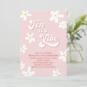 Invitation Rose Retro Daisy Ten Est Un Anniversaire Vibe (Debout devant)