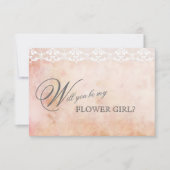 Invitation Rose rétro romantique dentelle SOIS MA FILLEUR DE  (Devant)