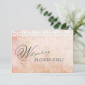 Invitation Rose rétro romantique dentelle SOIS MA FILLEUR DE  (Debout devant)