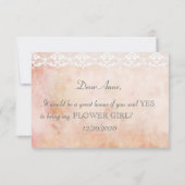 Invitation Rose rétro romantique dentelle SOIS MA FILLEUR DE  (Dos)