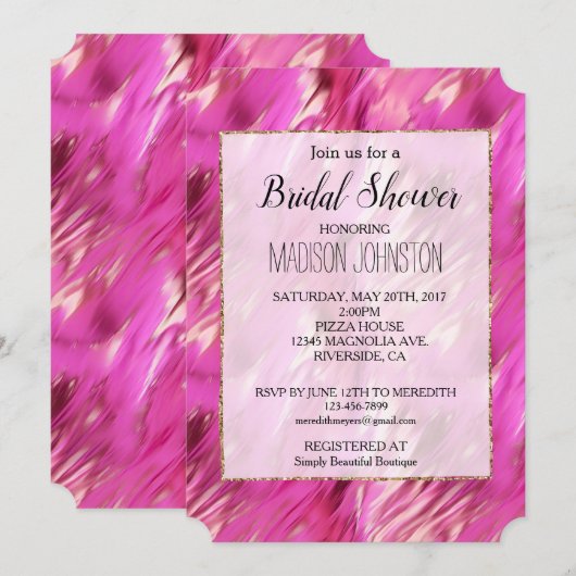 Invitation Rose Rêve Joli (Devant / Derrière)