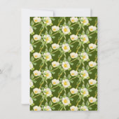 Invitation Rose rocher aquarelle art blanc vert mariage (Dos)