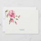 Invitation rose romantique (Dos)
