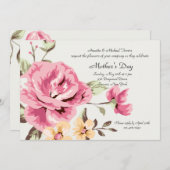 Invitation rose romantique (Devant / Derrière)