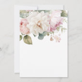 Invitation Rose romantique à fleurs aquarelle mariage (Dos)