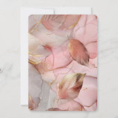 Invitation Rose romantique Blush Pink Gold Leaf Fête des mari (Dos)