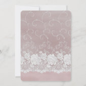 Invitation Rose romantique Blush Rose Blanche dentelle Mariag (Dos)