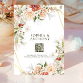 Invitation Rose romantique Boho Peony Ranunculus Mariage d'or