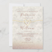 Invitation Rose romantique Elegant Mariage or (Devant)