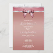 Invitation Rose romantique Gold Graduation Party (Dos)