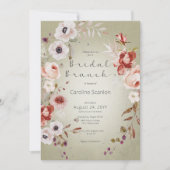 Invitation Rose romantique Green Floral Bridal Brunch (Devant)